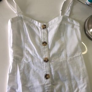 Abercrombie White Buttoned Linen Dress